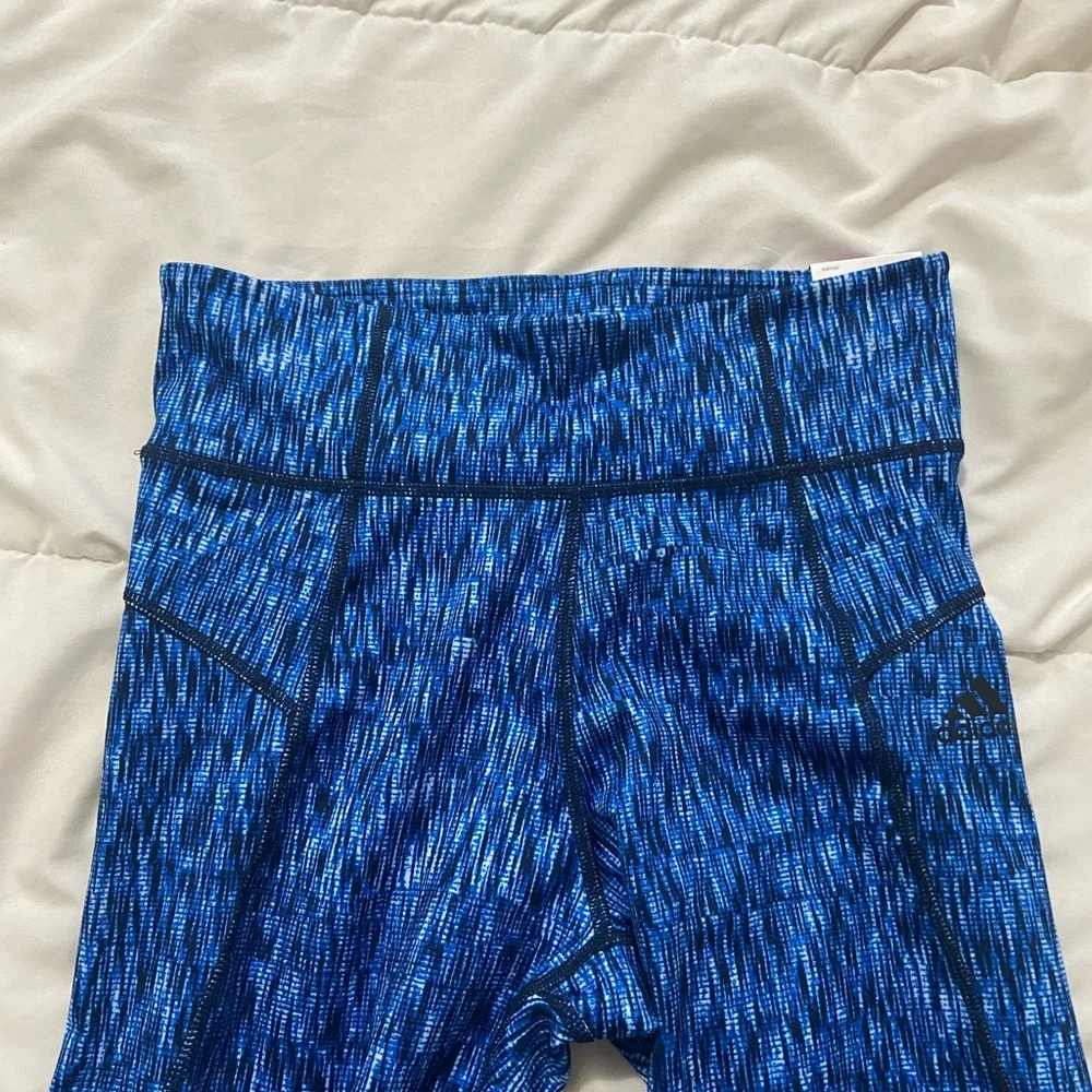 COPY - adidas high rise performance tights - blue - small - Picture 3 of 6